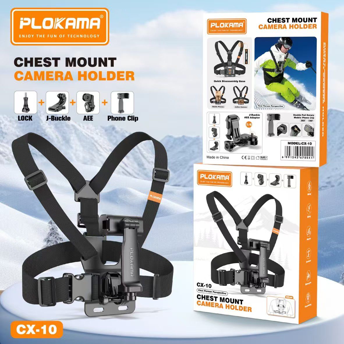 PLOKAMA CX-10 Chest Mount Camera Holder for Mobile & Action Camera