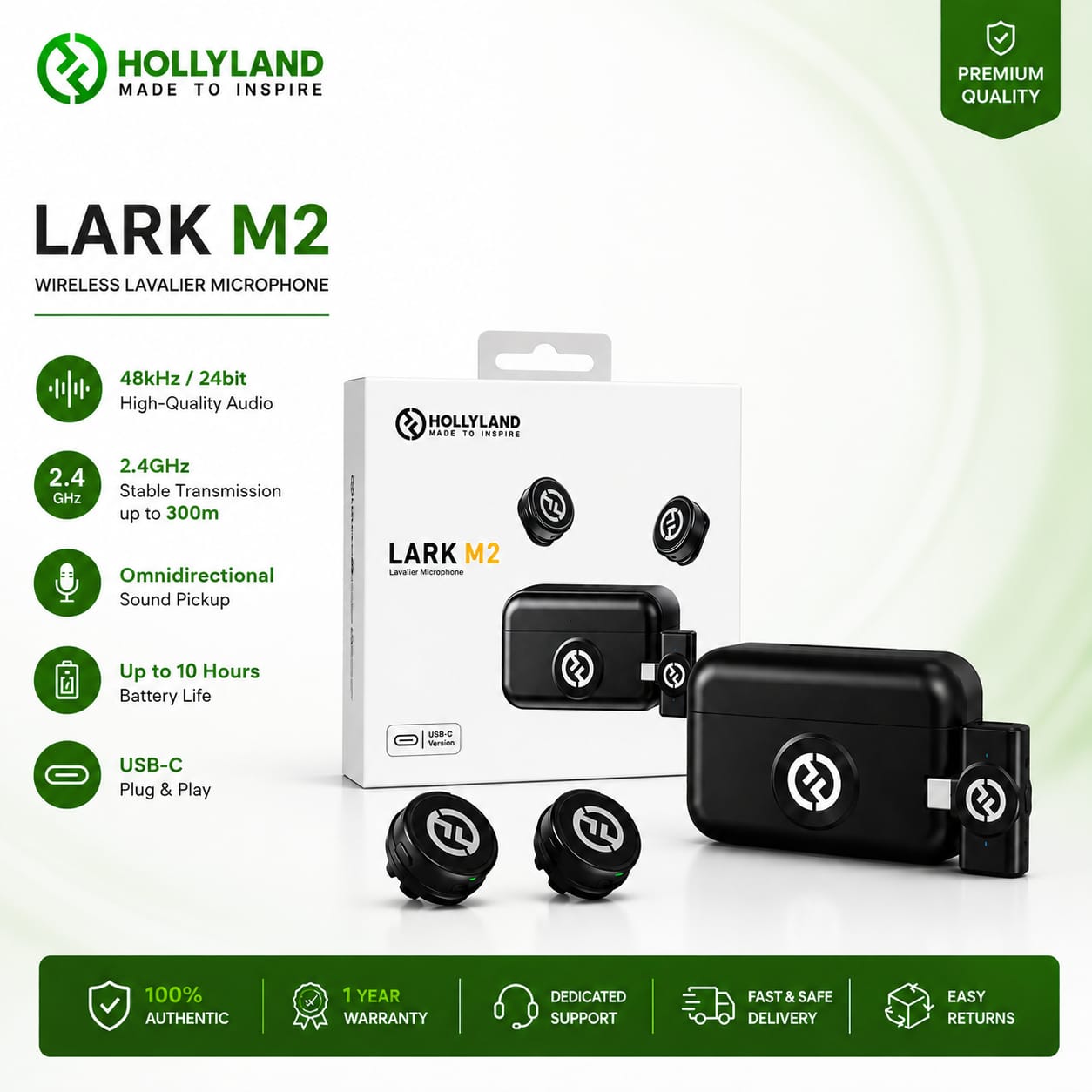 Hollyland LARK M2 Wireless Microphone – প্রফেশনাল অডিও এখন হাতের মুঠোয়!