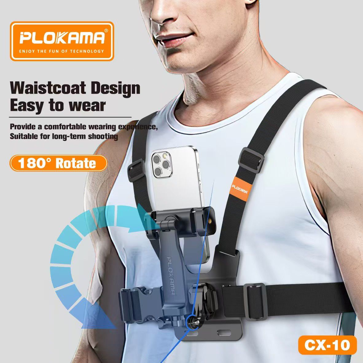 PLOKAMA CX-10 Chest Mount Camera Holder for Mobile & Action Camera