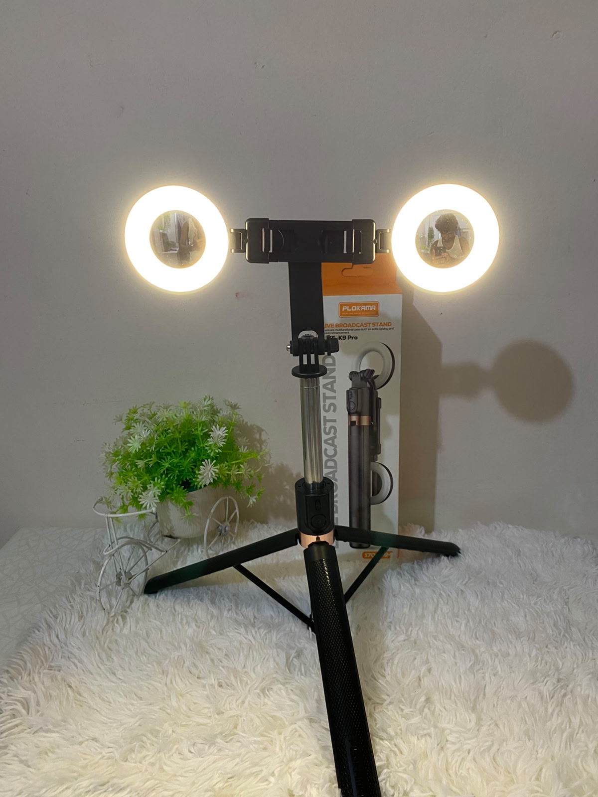 PLOKAMA LIVE-K9 Pro 1700mm Selfie Stick Tripod with Ring Light